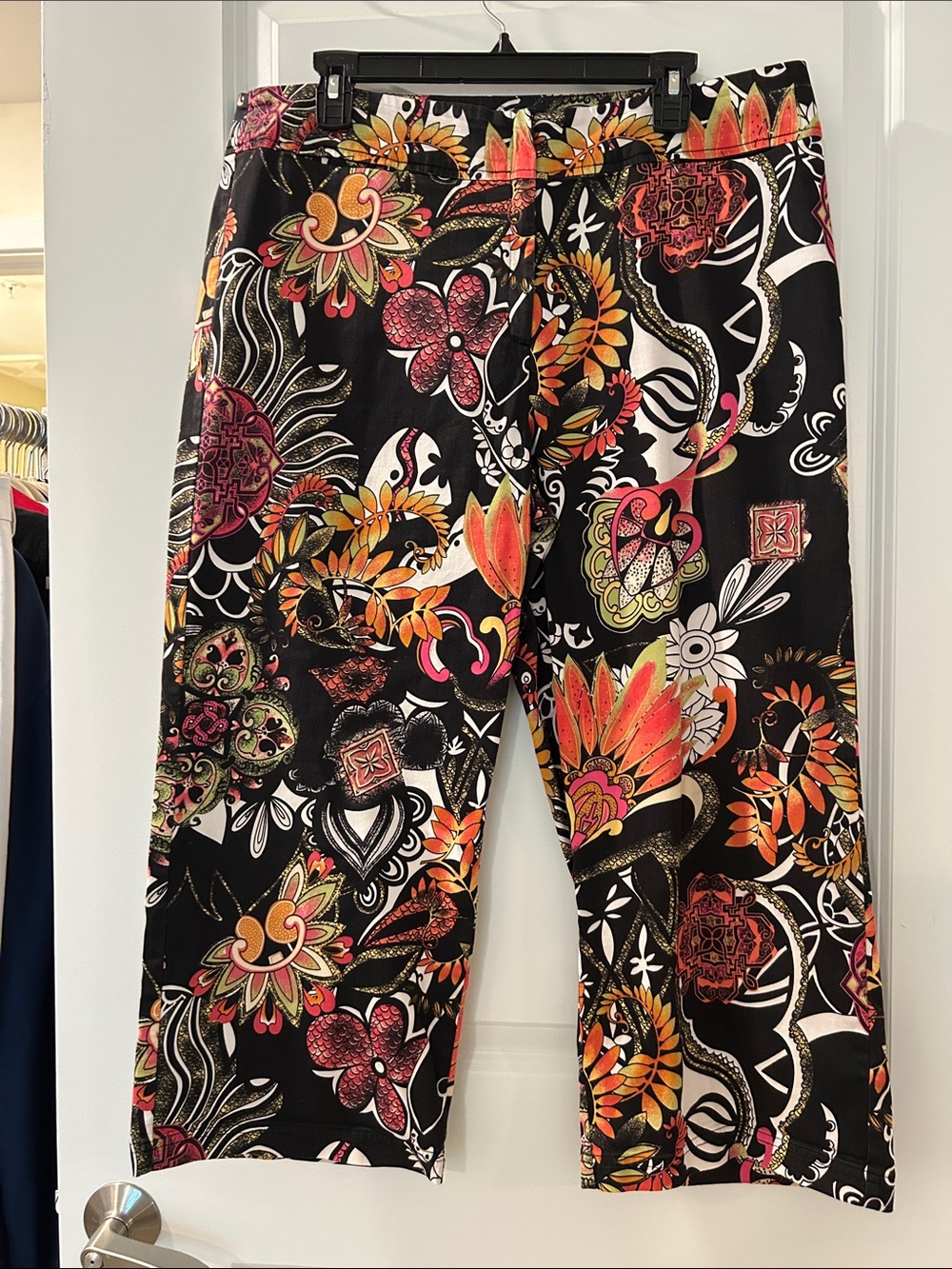 Chico's Black Floral Paisley Print